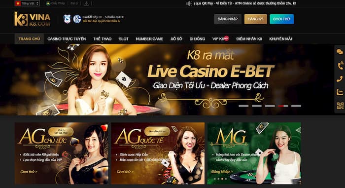 K8 là địa chỉ chơi casino online uy tín được nhiều người lựa chọn