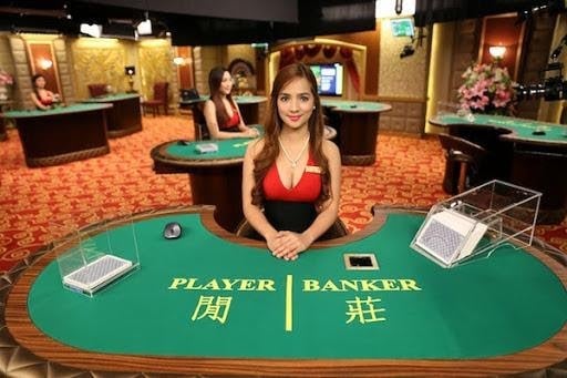 Nhân viên chia bài cho sòng casino trực tuyến